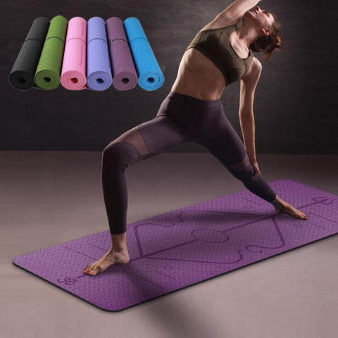 Yoga Mat with Position Line